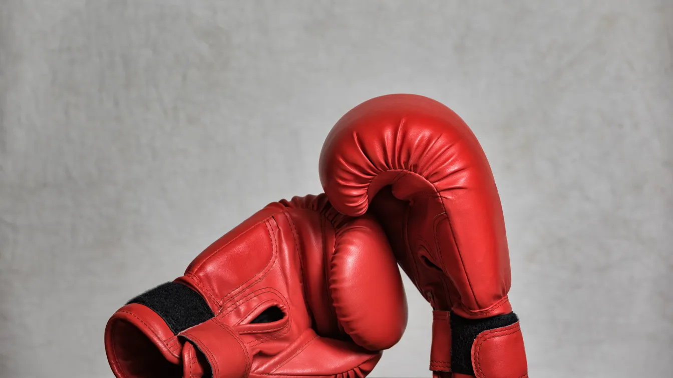 Synthetic leather boxing glove..